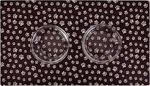 Miniatura 54 de Drymate Mantel individual con tazón para mascotas, tapete de alimentación de alimentos para perros y gatos, tela absorbente, respaldo impermeable