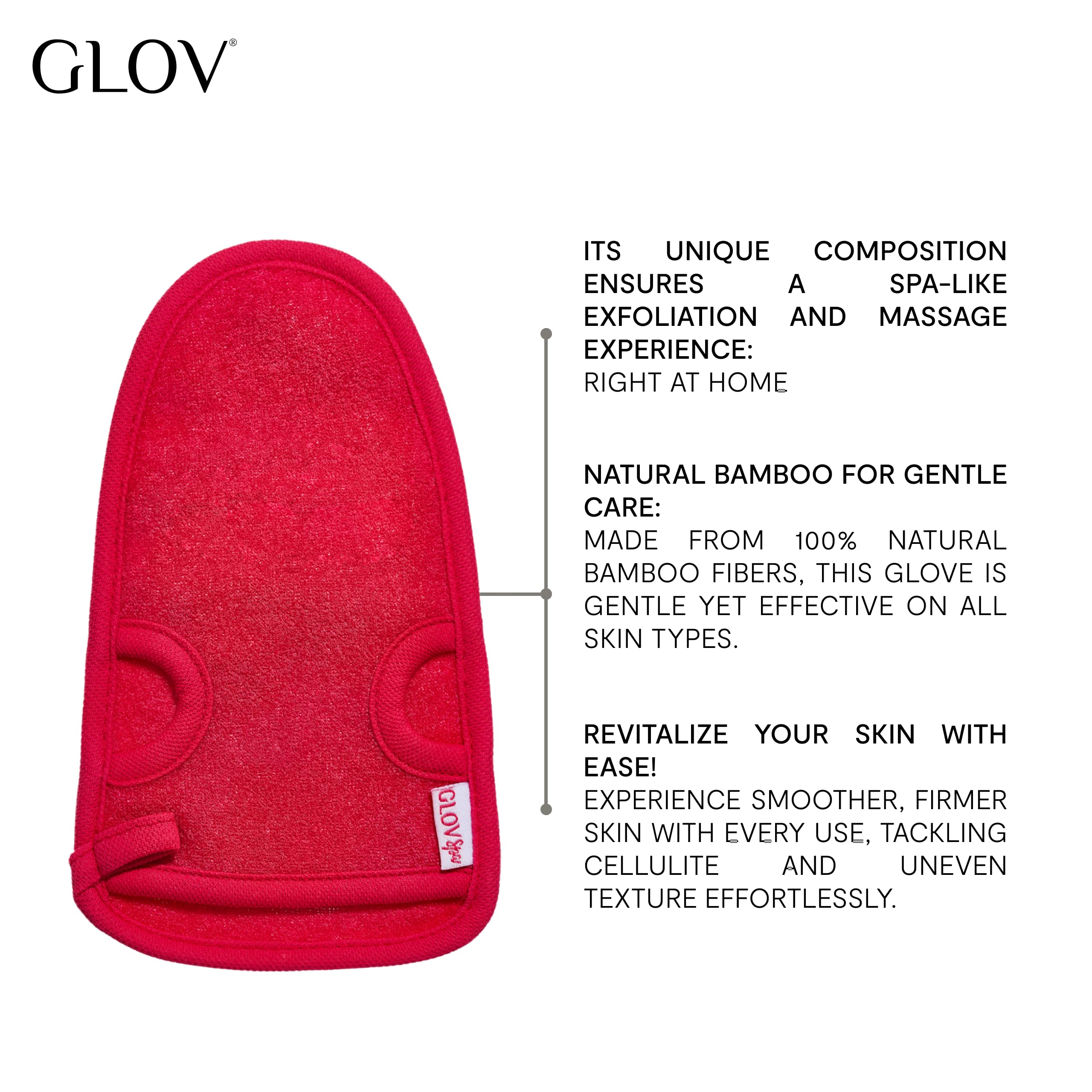 GLOV Skin Smoothing ciało masaż rękawiczki 1 szt. Smooth Red/Rot