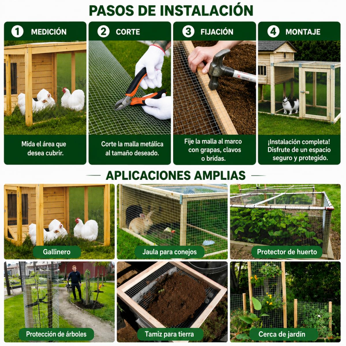 Malla Anti Roedores para Plantas, Huerto y Jardín 100 cm x 3 m