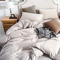 Vista 8 de PURE ERA Juego de funda de edredón de punto de jersey, 100% algodón de camiseta súper suave y cómodo, juego de ropa de cama de 3 piezas con cierre