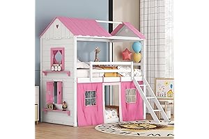 Harper & Bright Designs Full House Bunk Bed For Kids And Teens