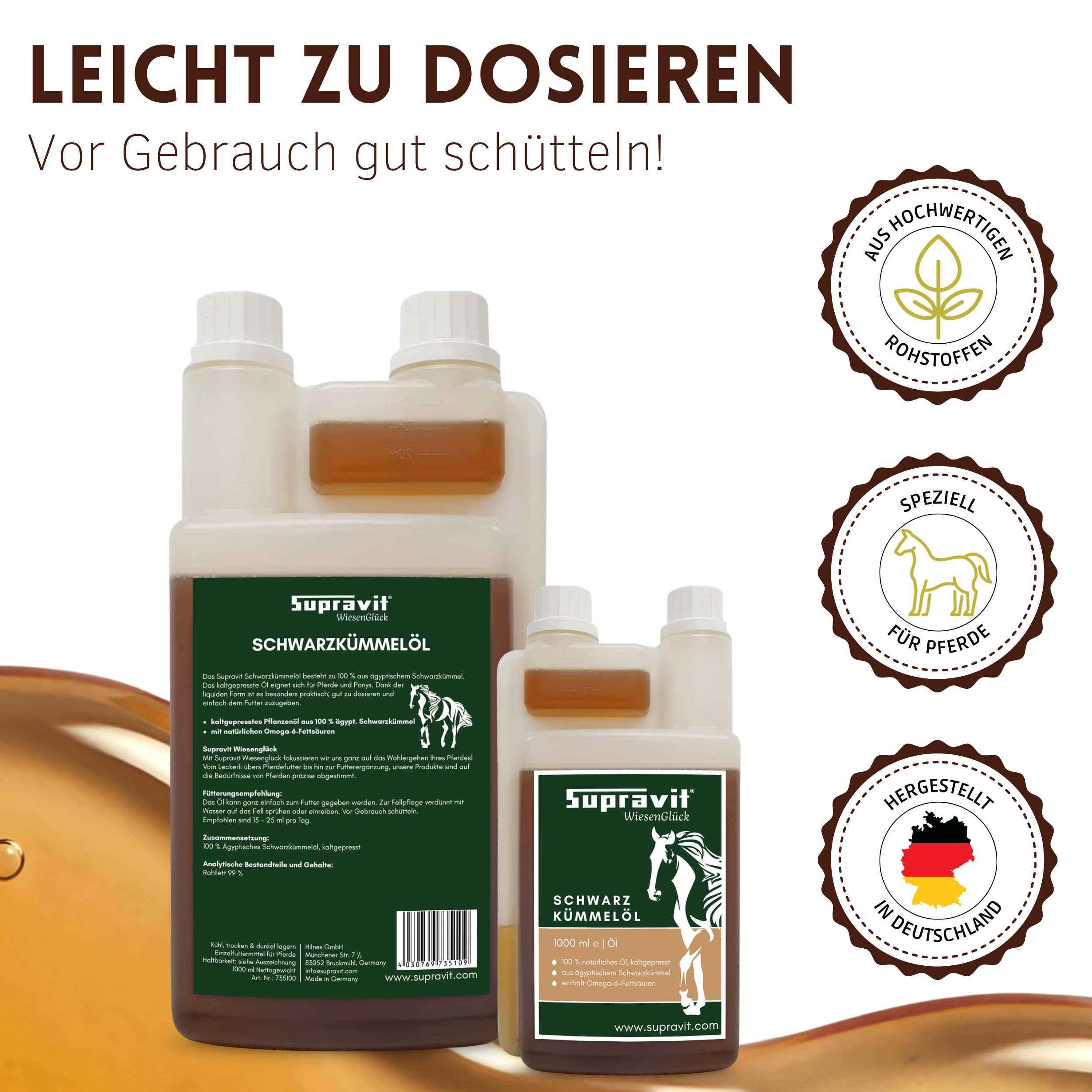 Supravit Schwarzkümmelöl für Pferd & Hund 1L