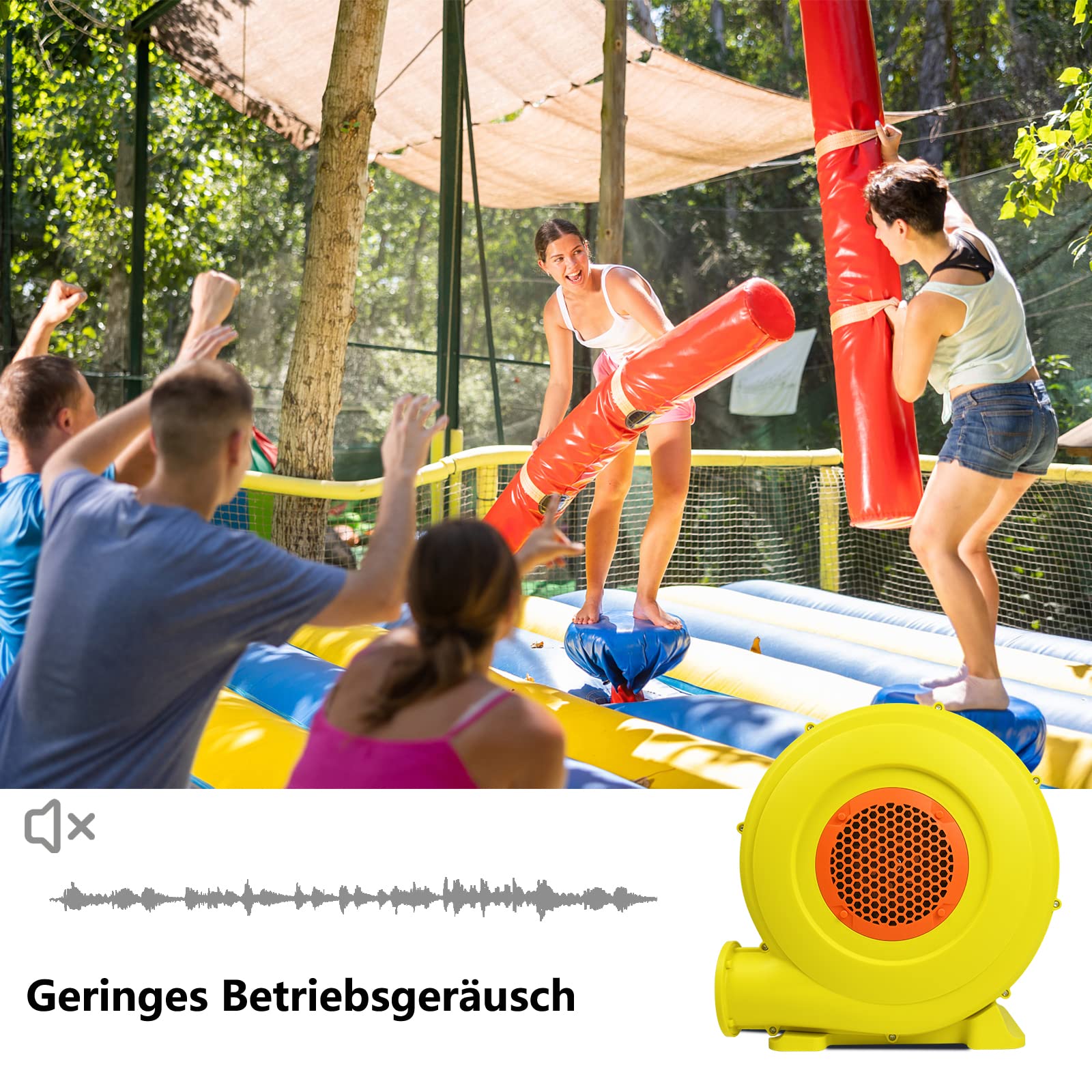 XMTECH 750 W Château gonflable, 220-240 V, pompe à air électrique, pompe à air gonflable, ventilateur portable avec long câble d'alimentation, souffleur d'air pour jouets gonflables, 2100 Pa - 580 m³