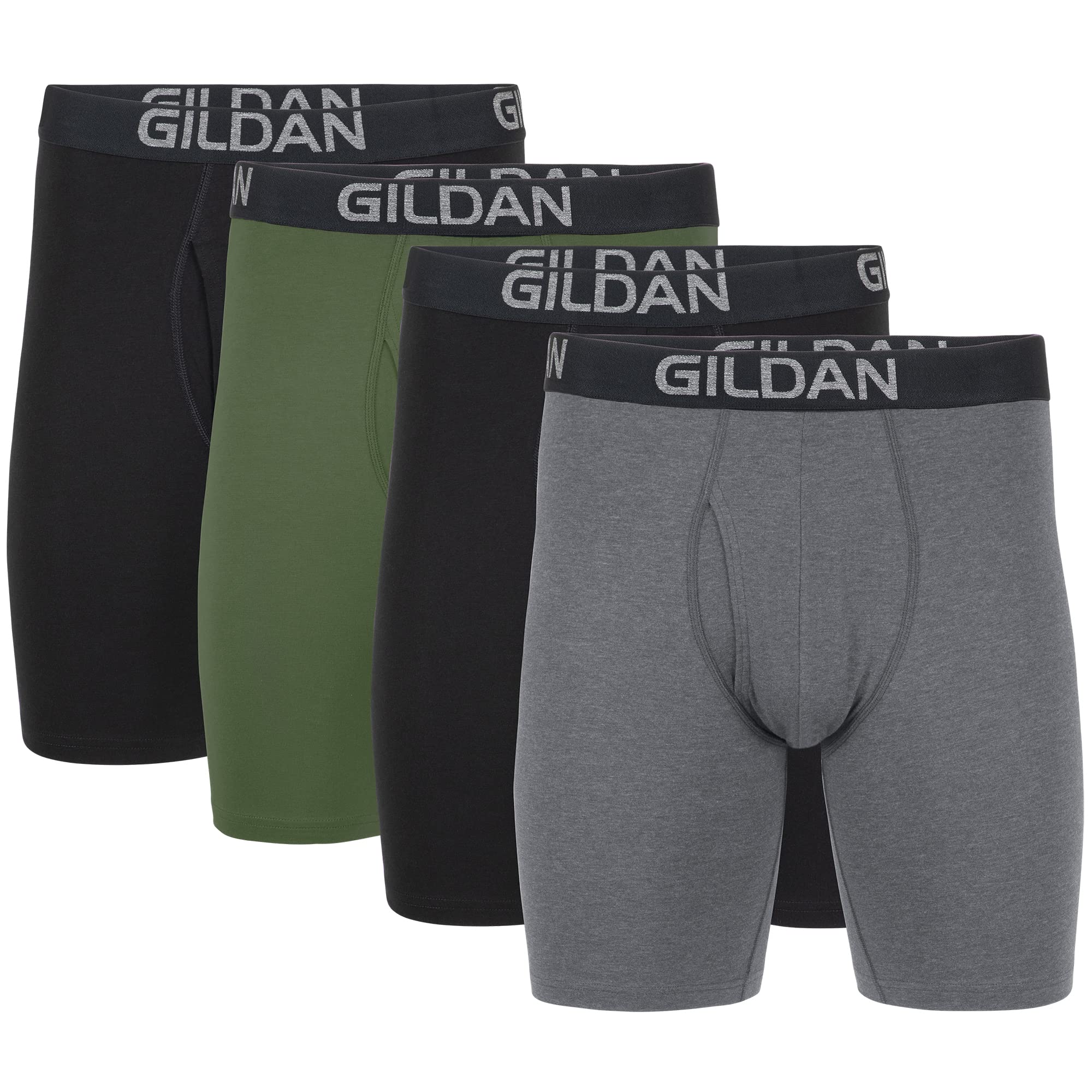 Gildan Mens 5-Pack Cotton Stretch Boxer BriefsBoxer Briefs