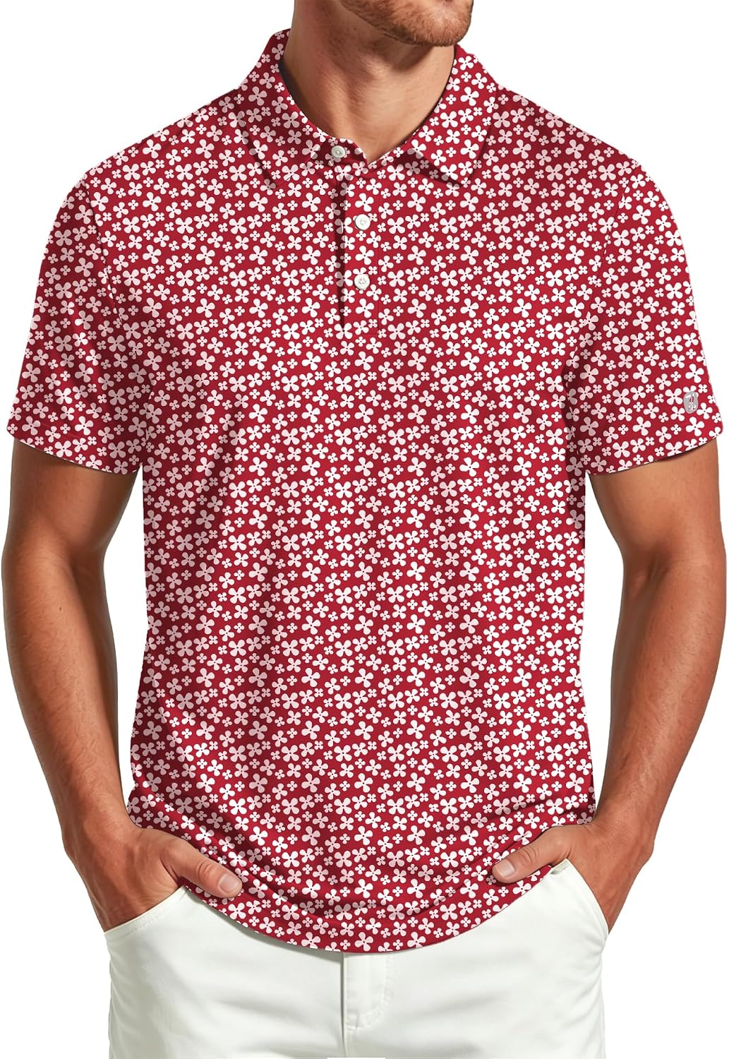 ZITY Select Mens Golf Polo Shirts 50+ UPF Short Sleeve Quick-Dry Performance Print Golf Shirt