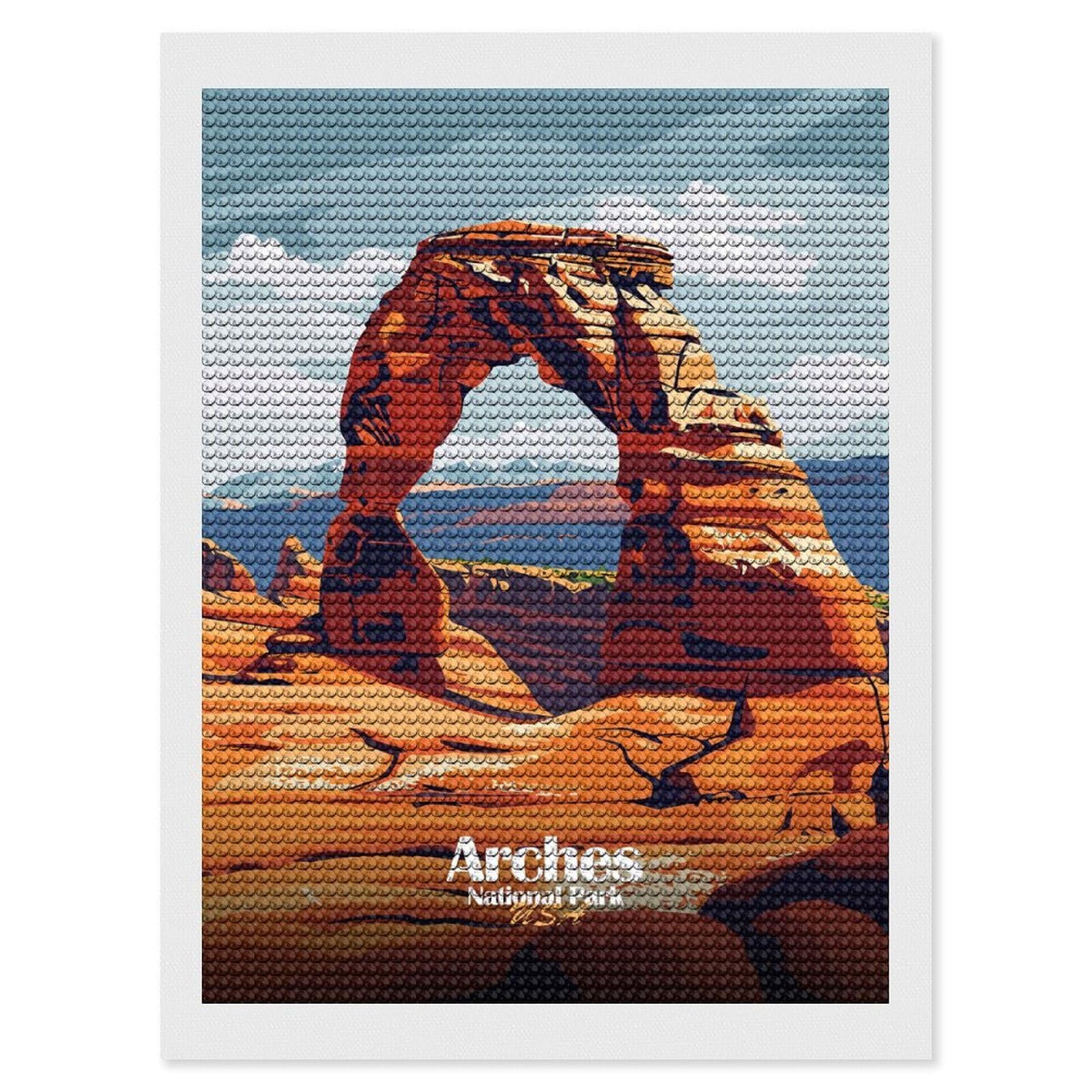 Junmoney Arches National Park, Utah, USA Full Drill Diamond Painting Kit 12"x16", Mindful Craft Activity, Bedroom Decor, for Adults, Gift Idea