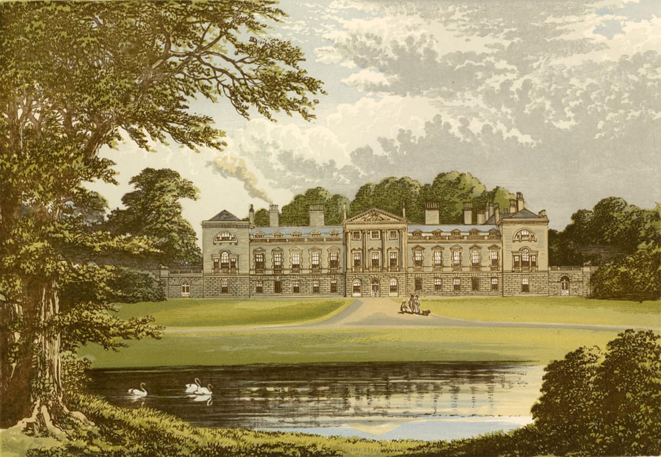 ARTXLXXBN Famous Painting Canvas Artwork Graffiti Print Woburn Abbey by Alexander Lydon Portrait Canvas Image for Home Decor 60x90cm