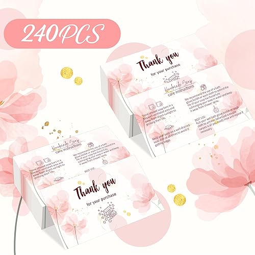 Miniatura 7 de YHNTGB 240 tarjetas de cuidado de jabón hechas a mano, guía de cuidado del jabón, tarjeta de barra e instrucciones para fabricantes de jabón,