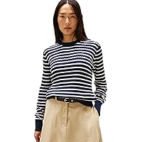 Tommy Hilfiger Donna Pullover Cable Fine Motivo a Trecce, Multicolore (Dark Night)