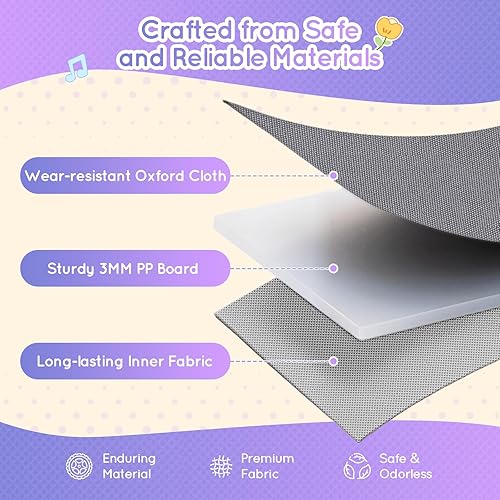 Miniatura 4 de Lewondr Contenedor de almacenamiento extragrande para juguetes con tapas, caja de almacenamiento plegable y resistente para niños y niñas, 3