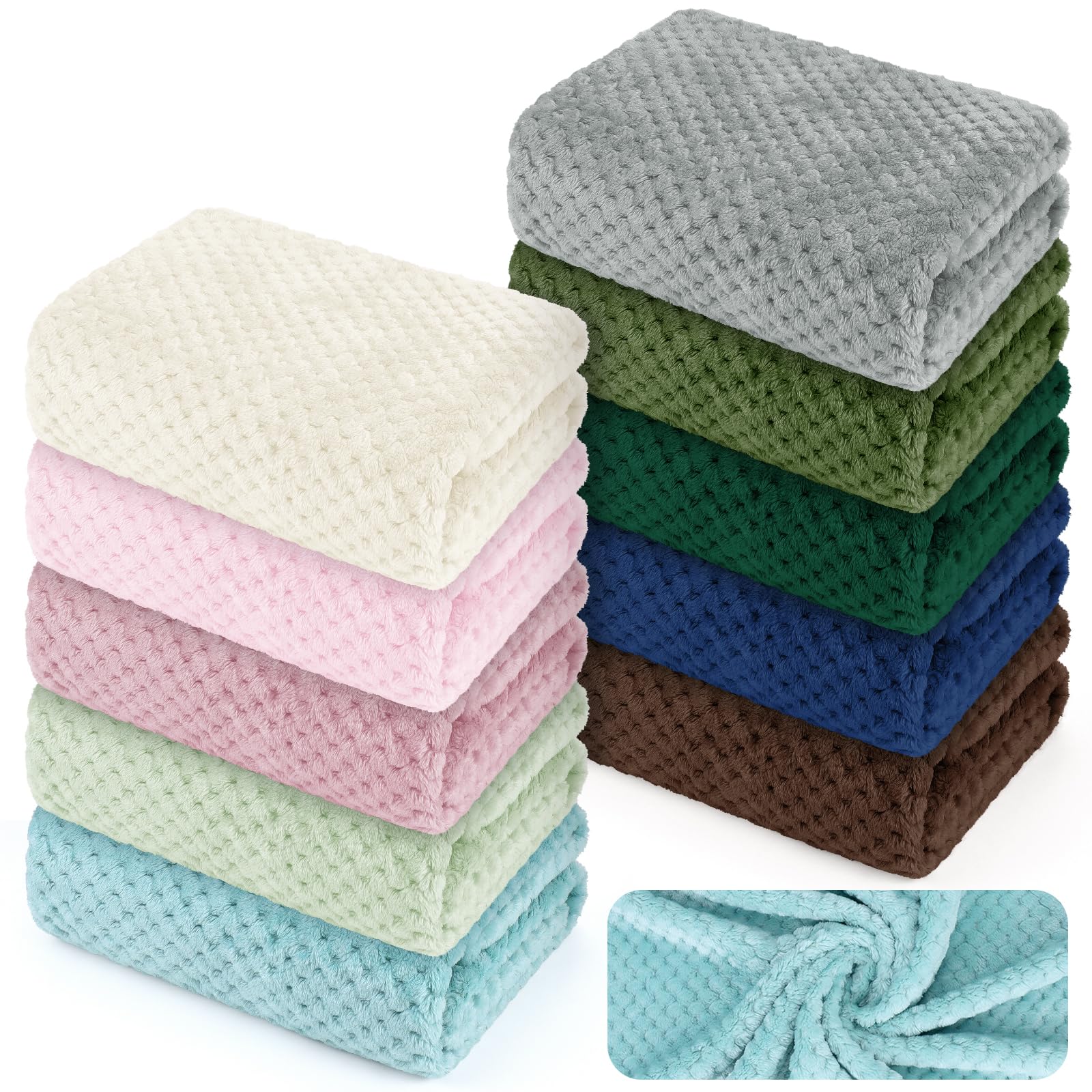 JTKDG 10 Pcs Baby Blanket Flannel 75 x 100 cm Toddler Fuzzy Throw Blankets Soft Warm Newborn Receiving Infant Blanket for Crib Bed Infant Stroller Travel Nursery Supplies