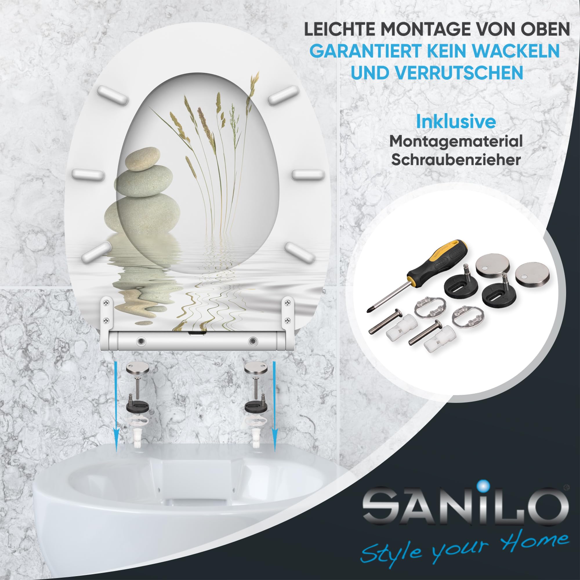Sanilo WC Sitz mit Absenkautomatik & Quick-Release aus Holz, Balance