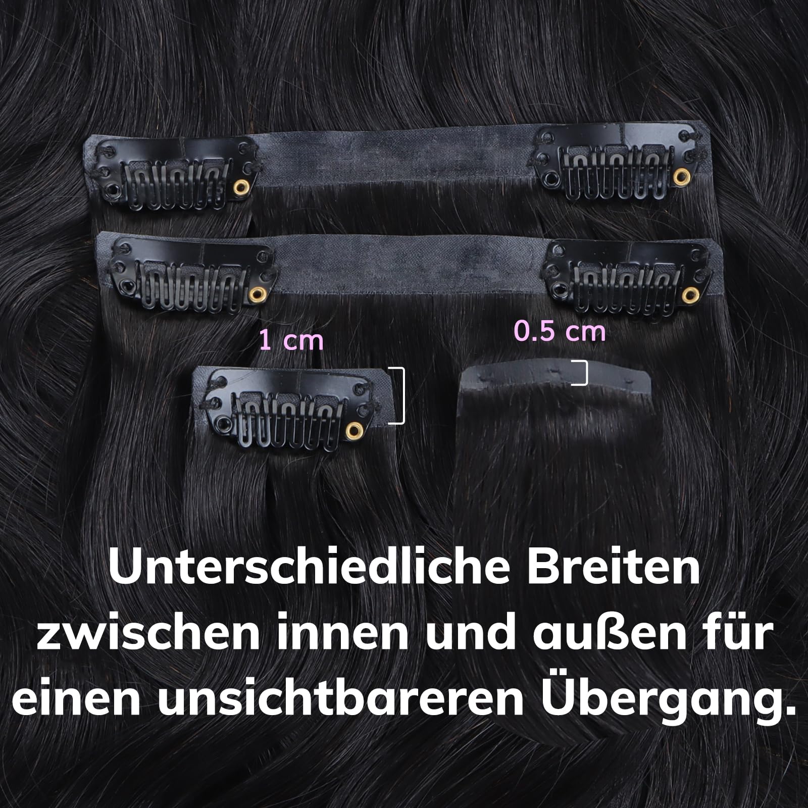 IDN BEAUTY Nahtlose Clip-In-Haarverlängerung Echthaar gewellt 110 g 7 Stück natürliches schwarzes unbehandeltes Echthaar nahtlose Clip-Ins für schwarze Frauen unsichtbarer Rand 35 cm(14 Zoll)