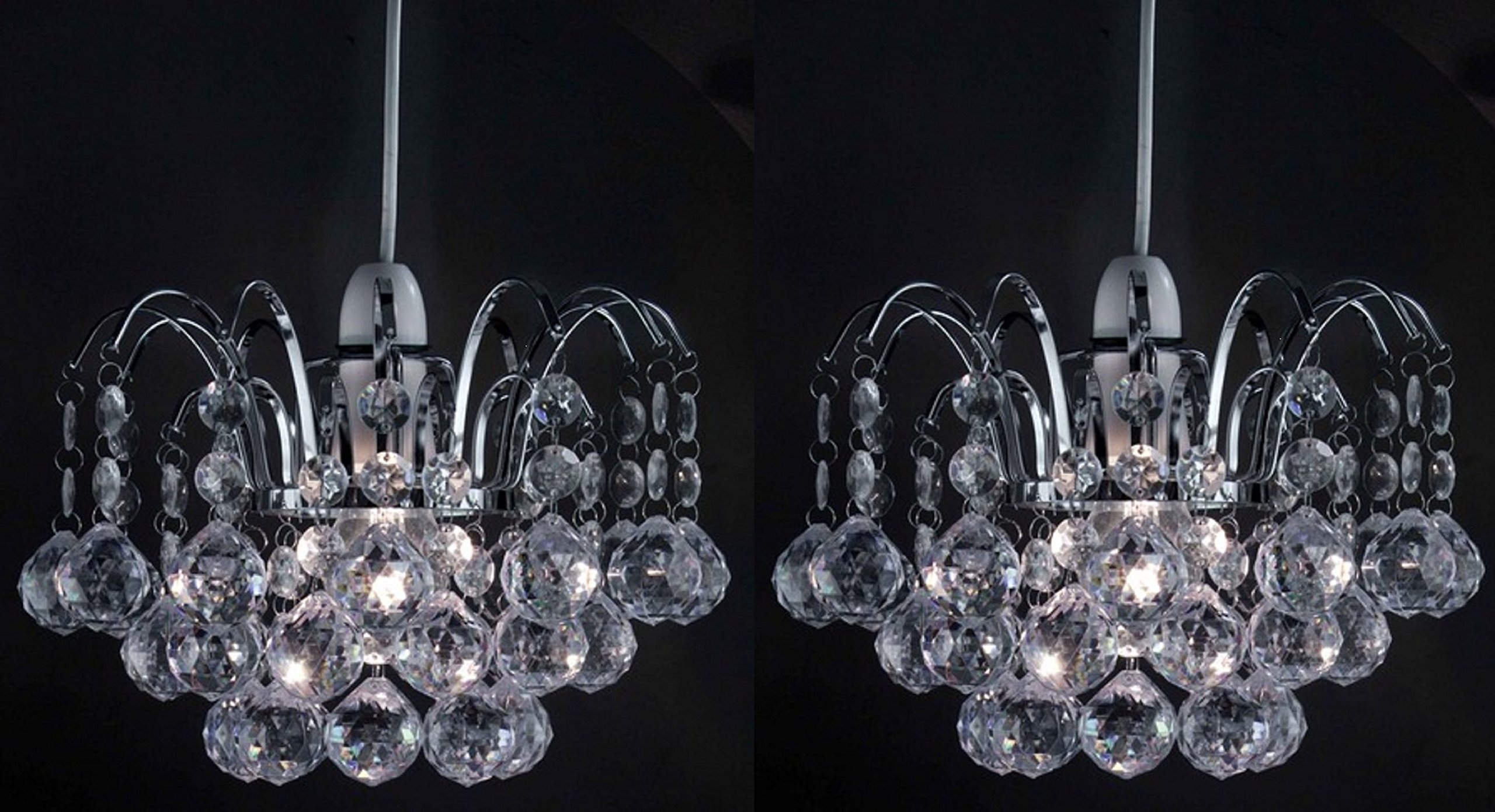 Oreil Acrylic Ball Droplet Pendant Ceiling Light Lampshade Clear LMB011 (Clear, Set of 2)