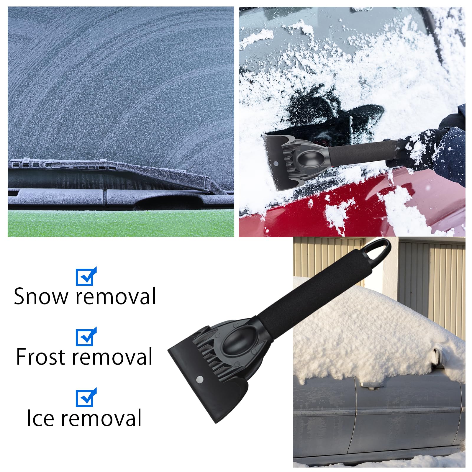 Overmont Lawinenschaufel Aluminium - Schneeschaufel Abziehbar 3 Teilig - Klappschaufel Ausziehbar - Notschaufel mit Eiskratzer und Tragetasche - für Gartenarbeit Winter Auto im Freien