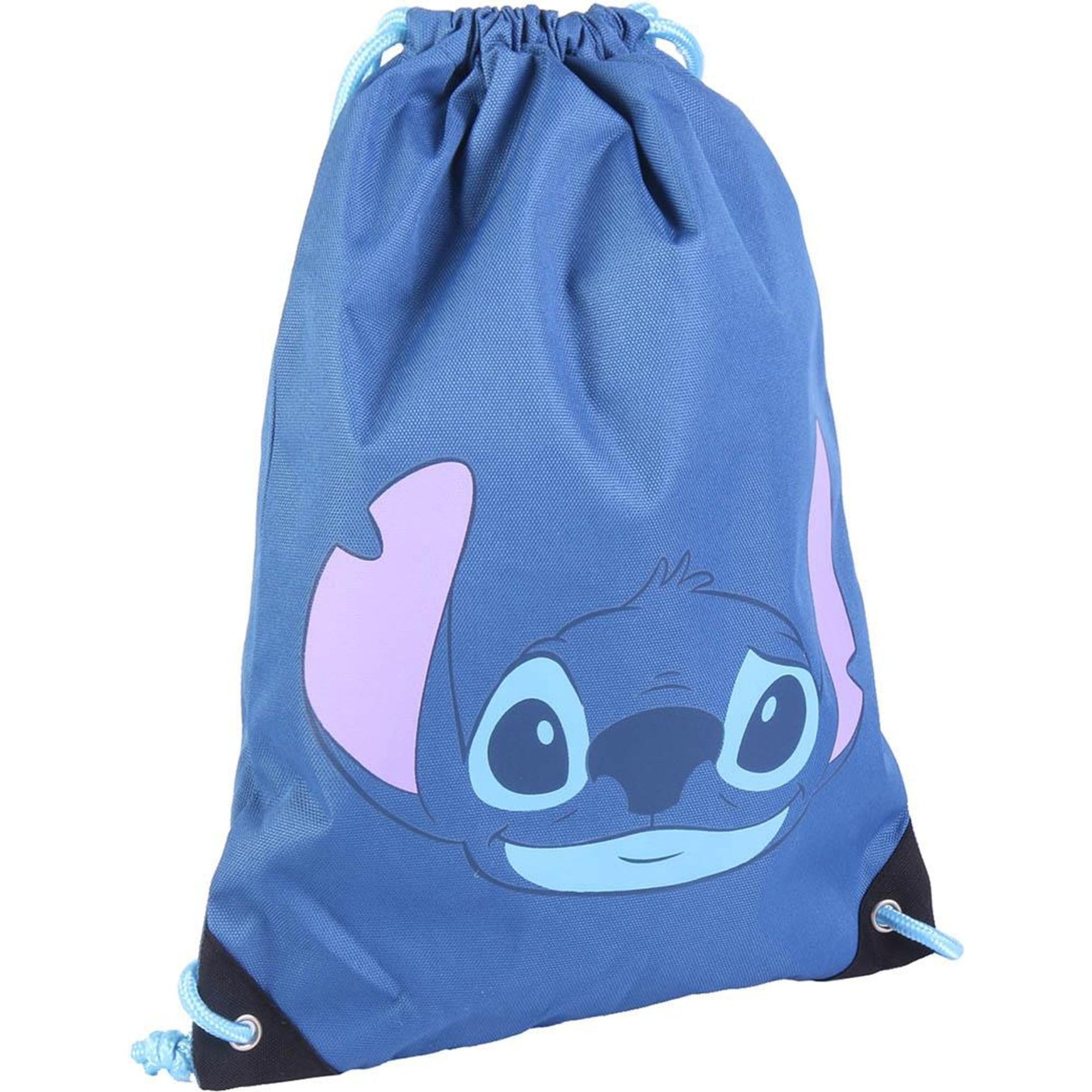 CERDÁ LIFE'S LITTLE MOMENTS Bolsa Mochila Cuerdas Infantil de Stitch-Licencia Oficial Disney, Saco Unisex niños, Azul, Pequeño