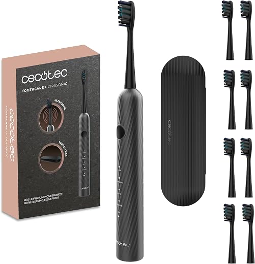 🔥 Cecotec ToothCare UltraSonic Sonic Electric Toothbrush. 4 Modes, High Frequency Vibrations up to 40000rpm, Timer, Case and 8 Replacement Heads, IPX7 Rated