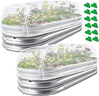 UYEDUJZ 2-Pack Raised Bed Garden Netting with Drawstring - Bird Pest Protection Mesh Covers for Vegetables Fruits Flowers