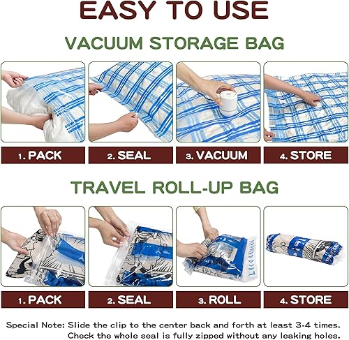 Miniatura 4 de Bolsas de almacenamiento al vacío con bomba eléctrica, bolsas espaciales de almacenamiento al vacío para edredones y mantas, bolsas de sellado al