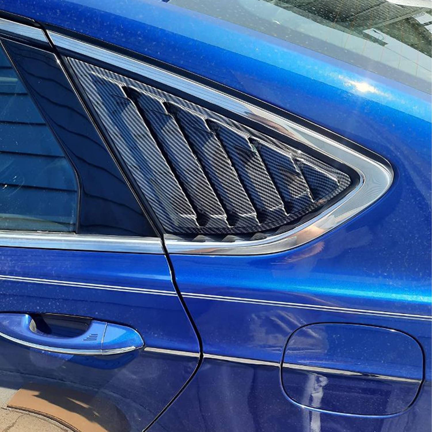 Fit for Ford Fusion Mondeo 2013 2014 2015 2016 2017 2018 2019 2020 2021 Accessories Rear Side Window Louvers Air Vent Scoop Sun Shade Auto Exterior Decoration Accessories 2PCS (Carbon Fiber)