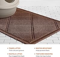 Vista 5 de Yaxa Basics Less-Mess - Tapete para caja de arena para gatos, 24 x 35 pulgadas, sin perfume, marrón