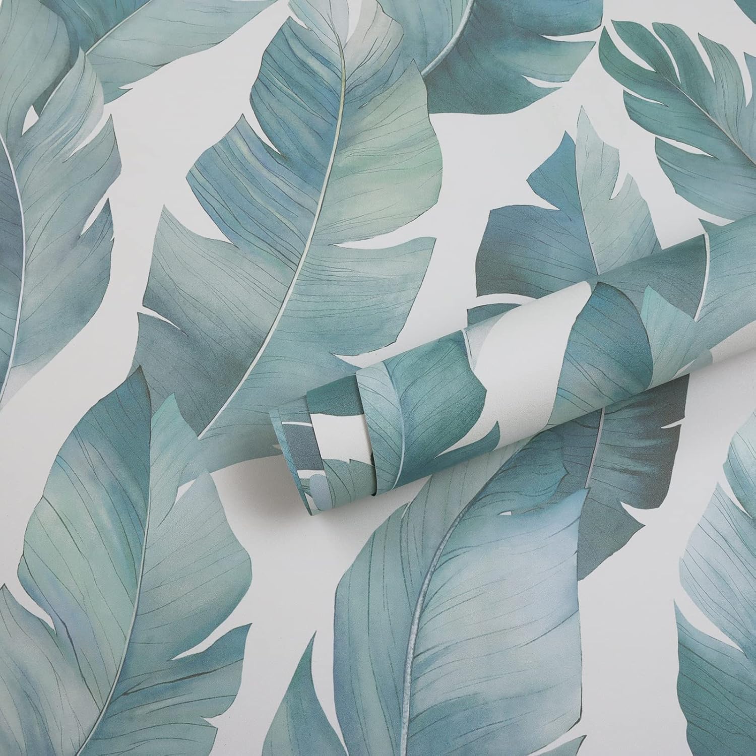 Hopepak 15.3''X118''Tropical Peel and Stick Wallpaper Green Leaf Wallpaper Self Adhesive Removable Wallpaper Botanical Leaf Mural Wall Decor Wall Paper for Cabinets