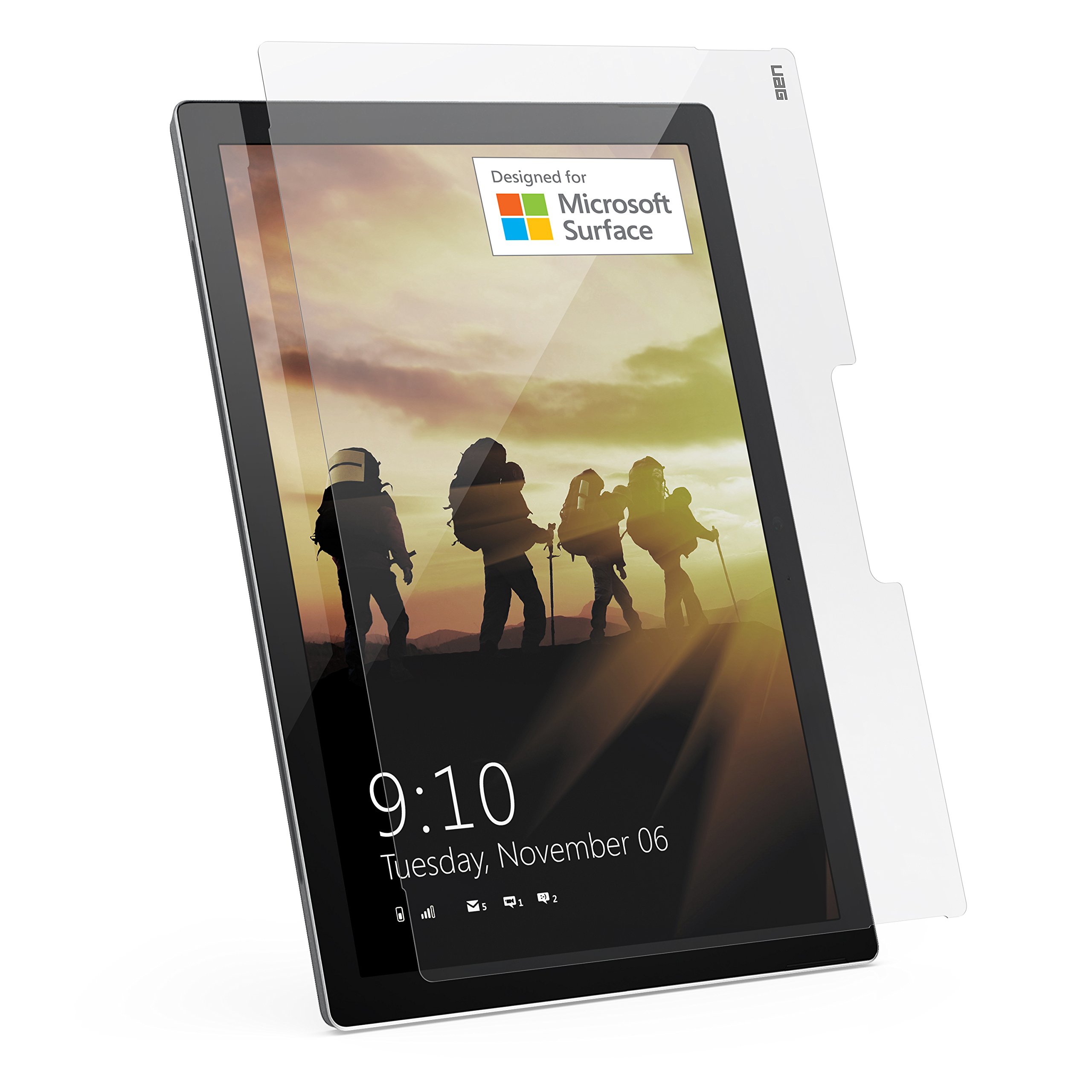 Urban Armor Gear Tempered Glass Displayschutzfolie für Microsoft Surface Pro 3 / Pro 4 [9H Härtegrad | Anti-Fingerabdruck | 0,3mm dünn] - UAG-SFPRO3/4-SP