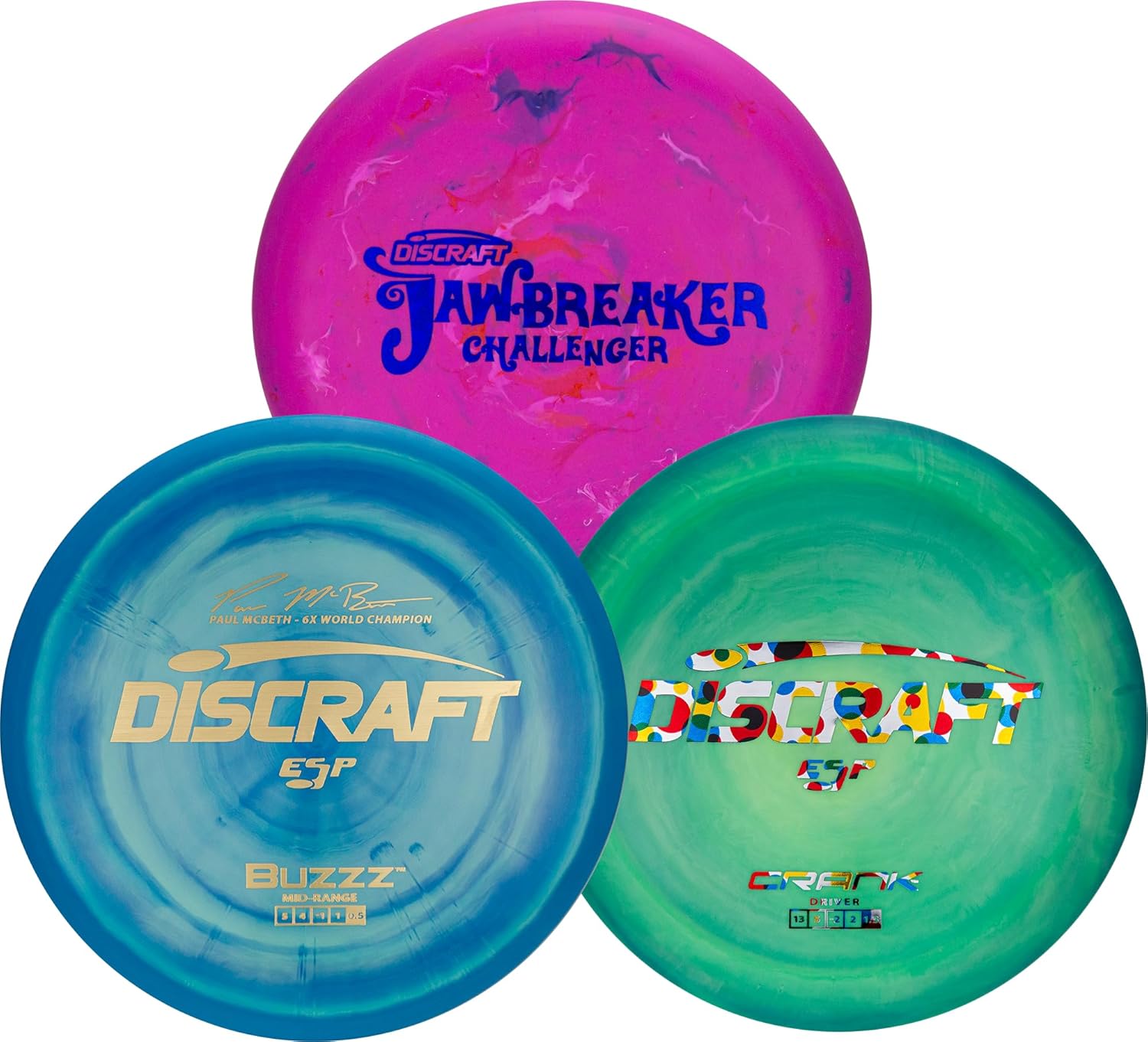 Discraft Advanced Level Three Pack – Disc Golf Set | Perfect for Men, Women and Kids | Including – Challenger, Buzzz, & Crank | Disc Weight, Color, & Foil Will Vary