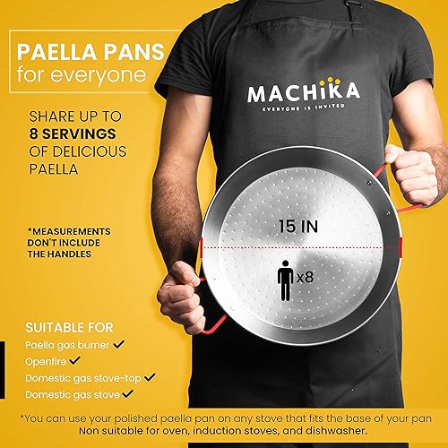 Miniatura 3 de Machika Sartén  Paella de acero al carbono  Sartenes de acero al carbono para cocinar  Sartén fina de acero al carbono para paella  Perfecto para