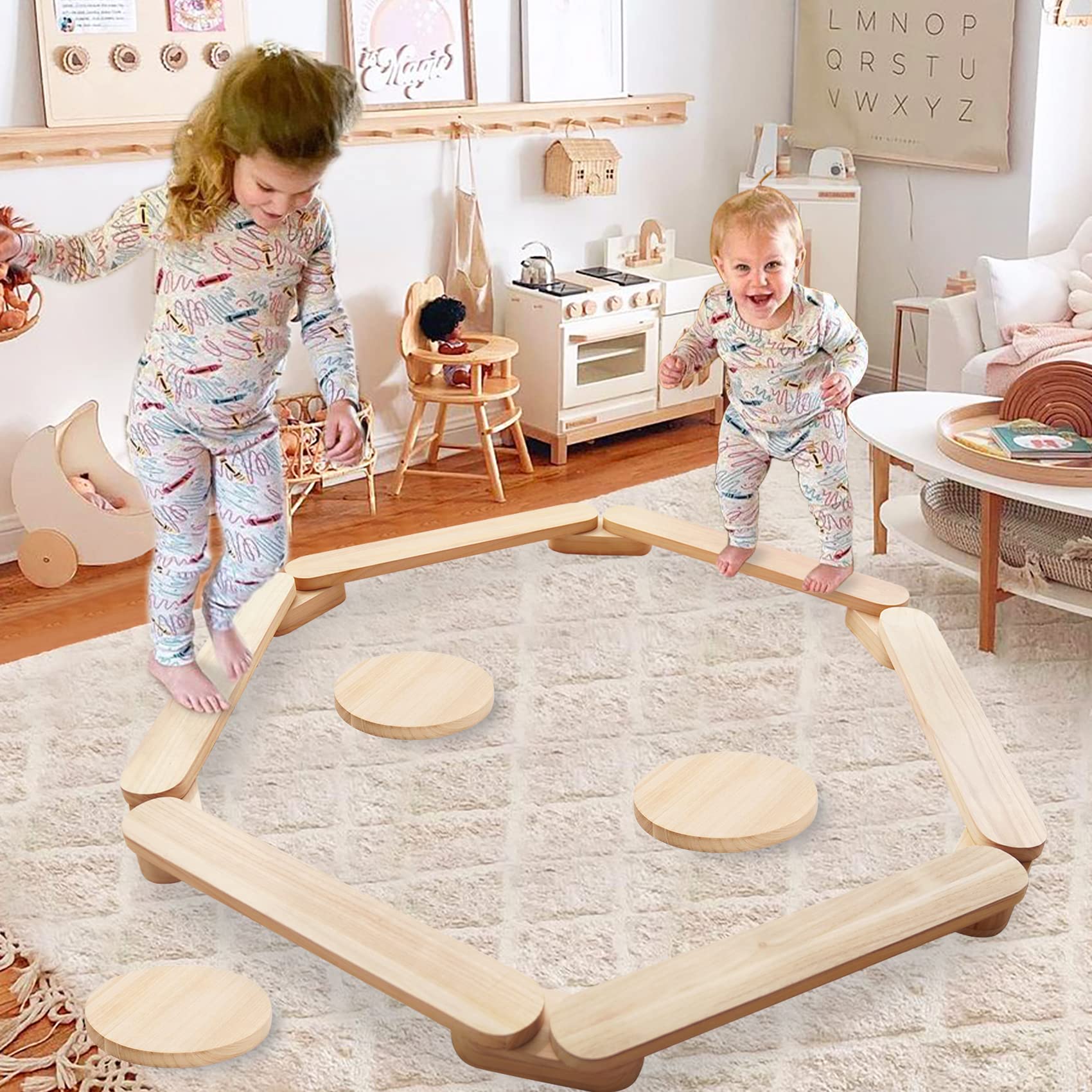 Buy Balance Beam Stepping Stones Gymnastics Obstacle Course Balance