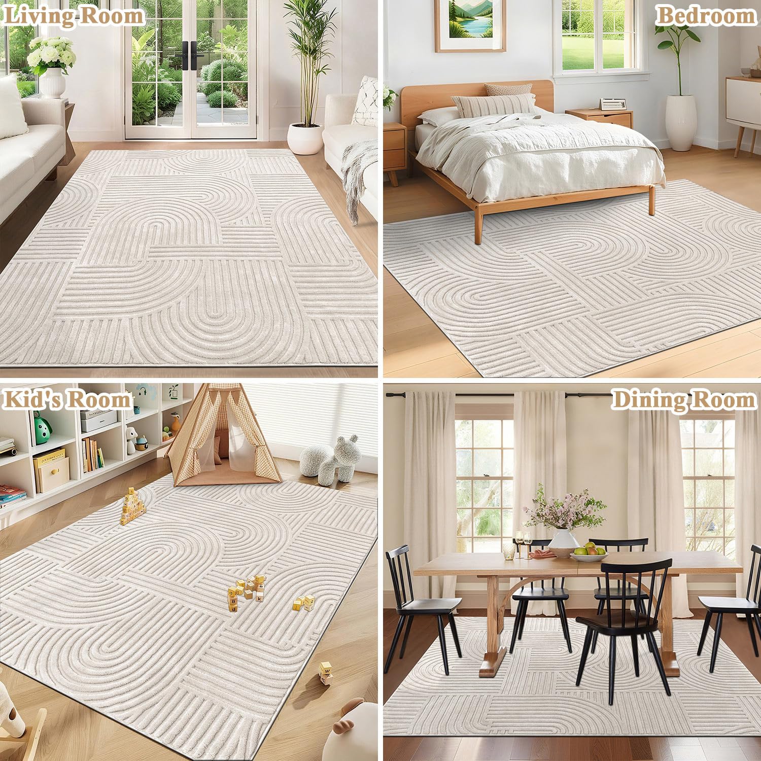 KATOEN BERBERE Woonkamertapijt - 160 x 230 cm - 100% katoen
