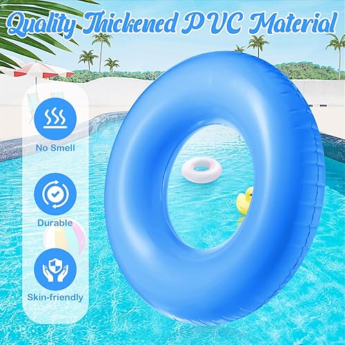 Miniatura 3 de Jumbo Inflatable Pool Float 47.24 Inches Swimming Ring Pool Floats White Inflatable Float Tube for Adult Summer Vacation Beach River Bachelorette
