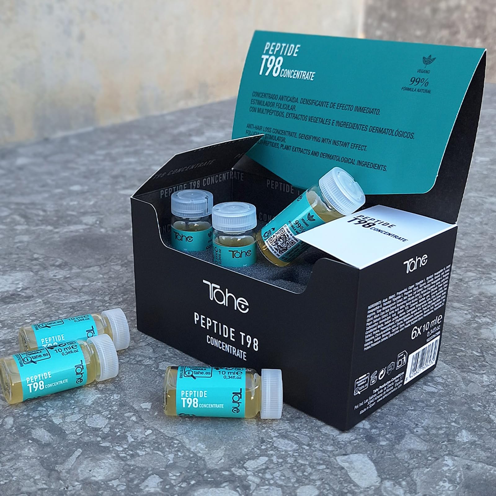 Tahe Peptide T98 Pack Program zapobiegający wypadaniu włosów: Leczenie koncentratem 6 x 10 ml + Szampon przeciw wypadaniu włosów 300 ml