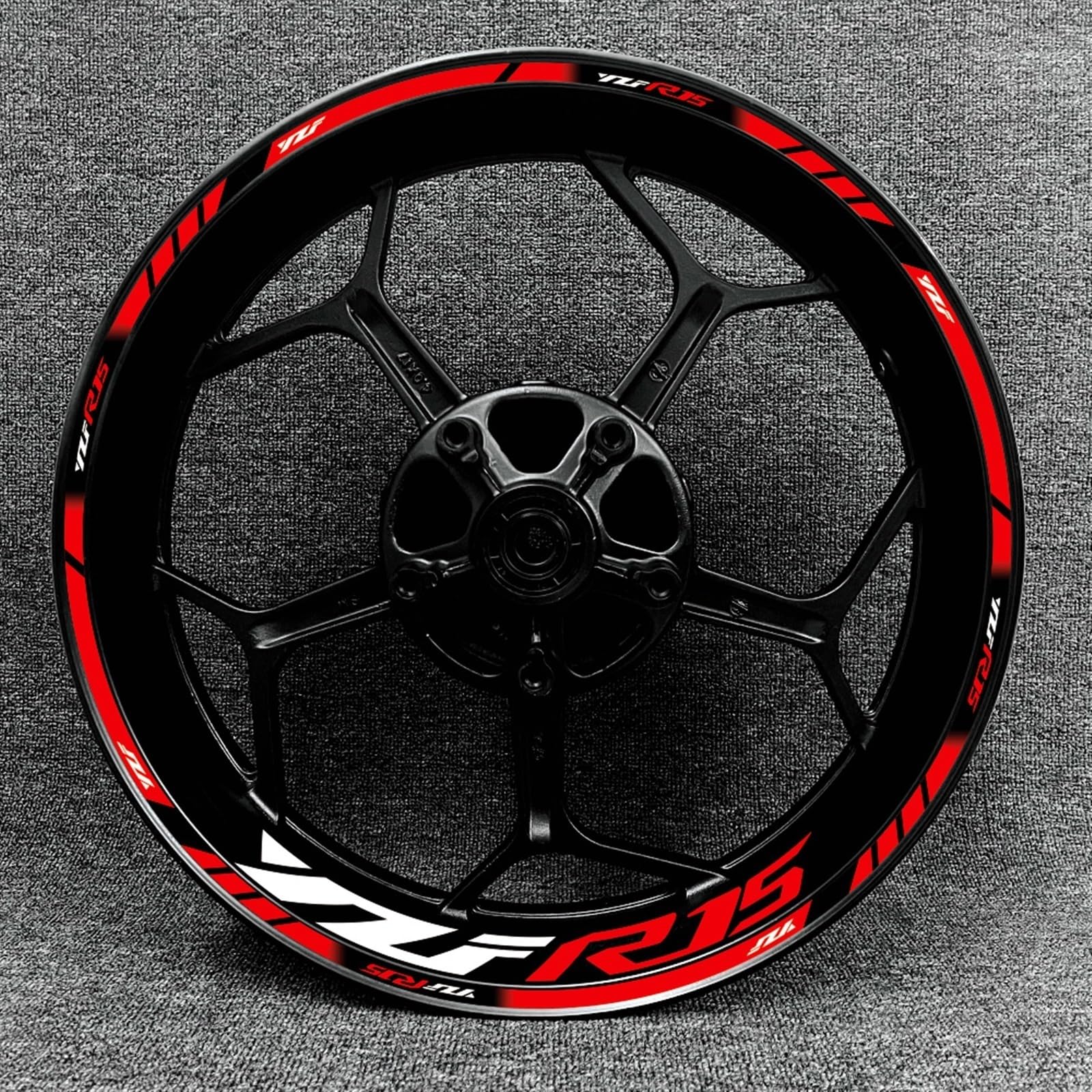 Motorcycle Wheel Rim Decal Decorative Hub Waterproof Reflective Sticker for Yamaha YZF R15 Decorative(Color1)