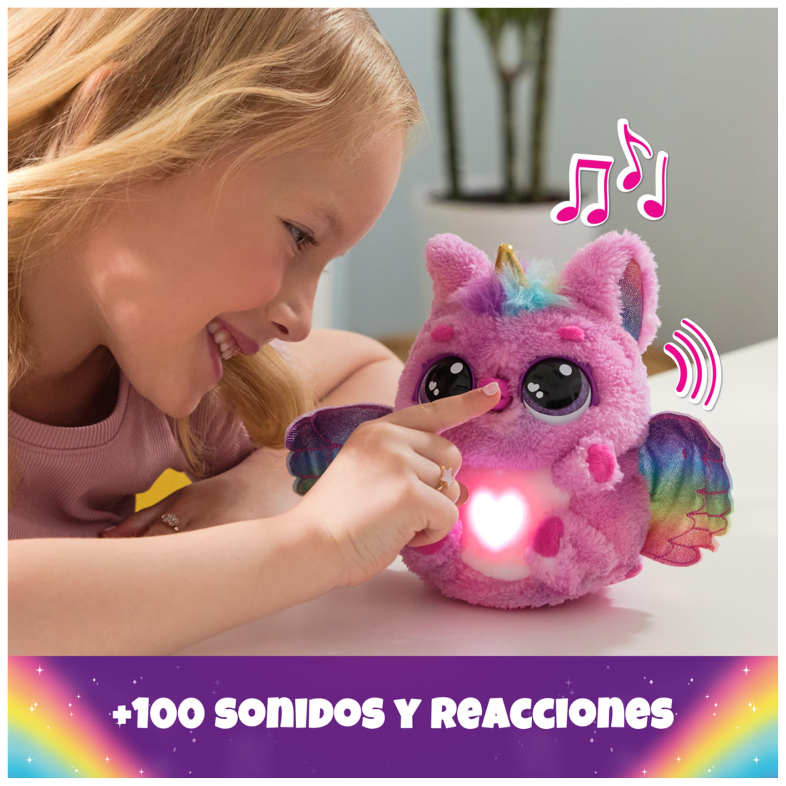 HATCHIMALS Alive Mystery Hatch PUFFICORN Peluche Interactivo Sorpresa y Huevo con Niebla, Luces y más de 100 Reacciones y Sonidos La Magia está en Tus Manos Juegos Infantiles Juguetes Niños 5 Años