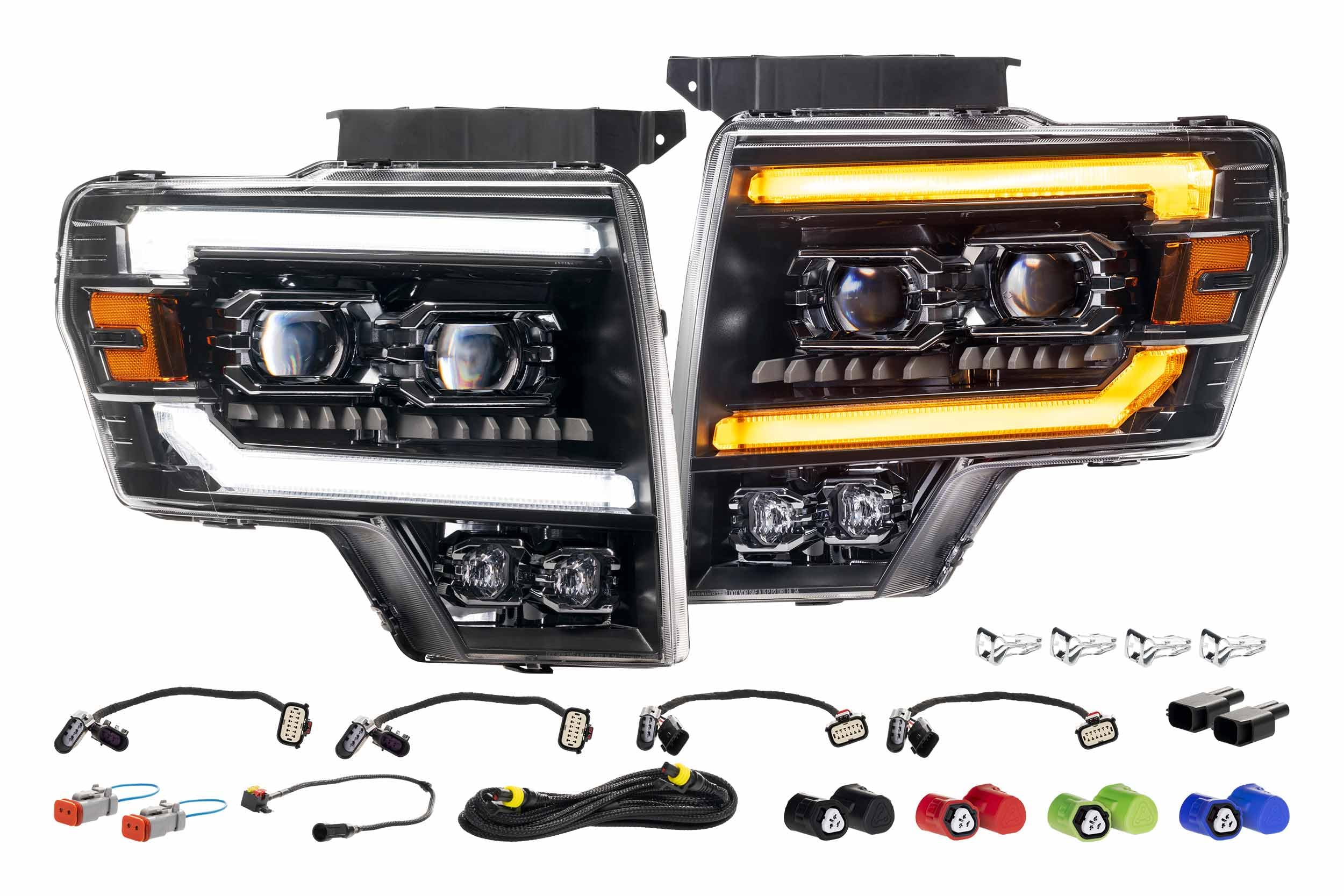 Morimoto XB Evo LED Headlights for2009-2014 Ford F-150 and 2010-2014 Ford SVT Raptor, Plug and Play Headlights with Sequential Switchback Signal & UV