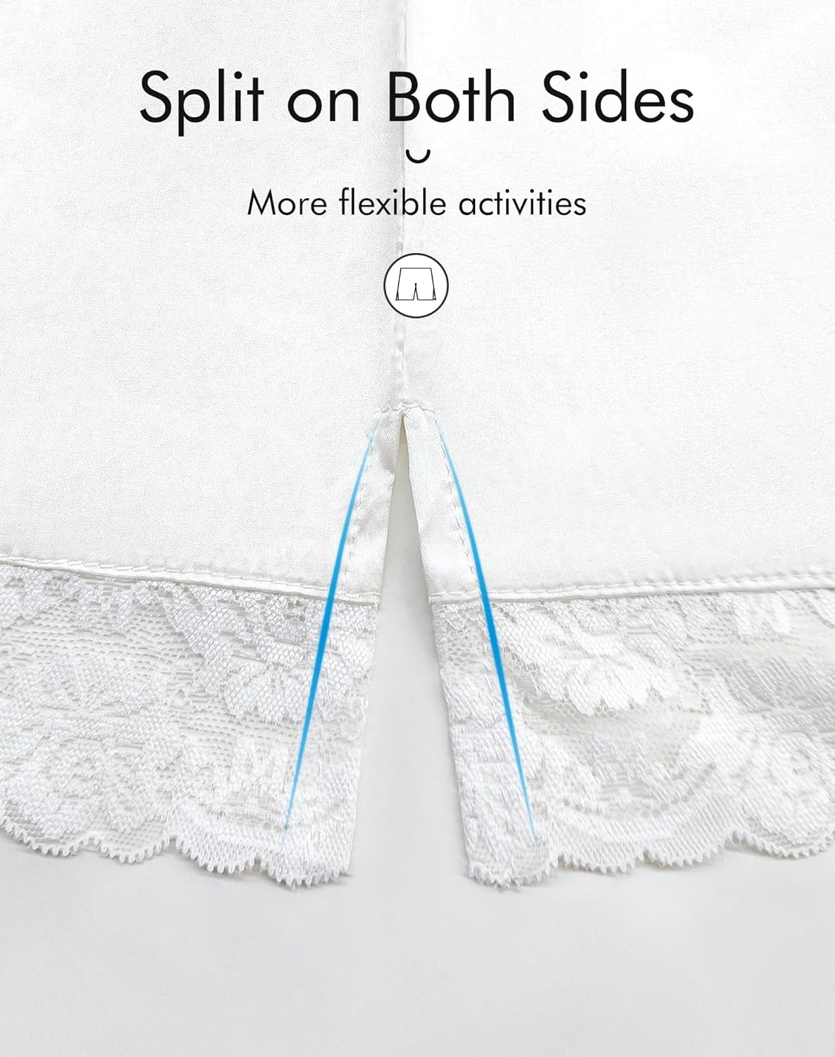 MANCYFIT Culottes for Women Pettipants Slips Satin Bloomers Under Shorts for Dresses Lace Hem 4" Inseam - Image 4