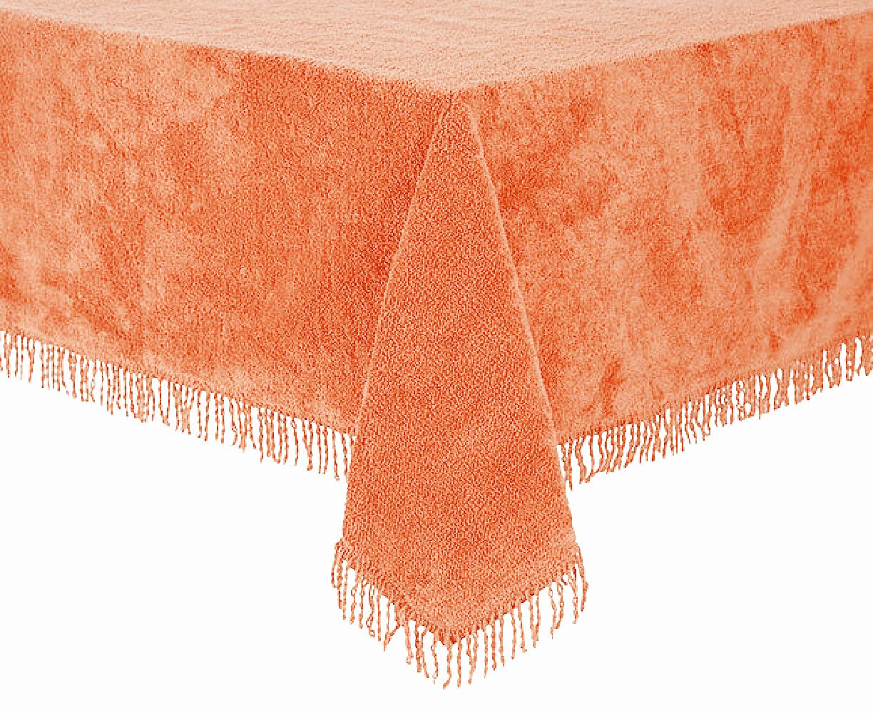 Diana Cowpe Rust Chenille Fringed Tablecloths | 100% Pure Cotton | Traditional Design | Opulent & Heavy | Many Colours & Sizes (137X229 (54X90) Rectangular, )