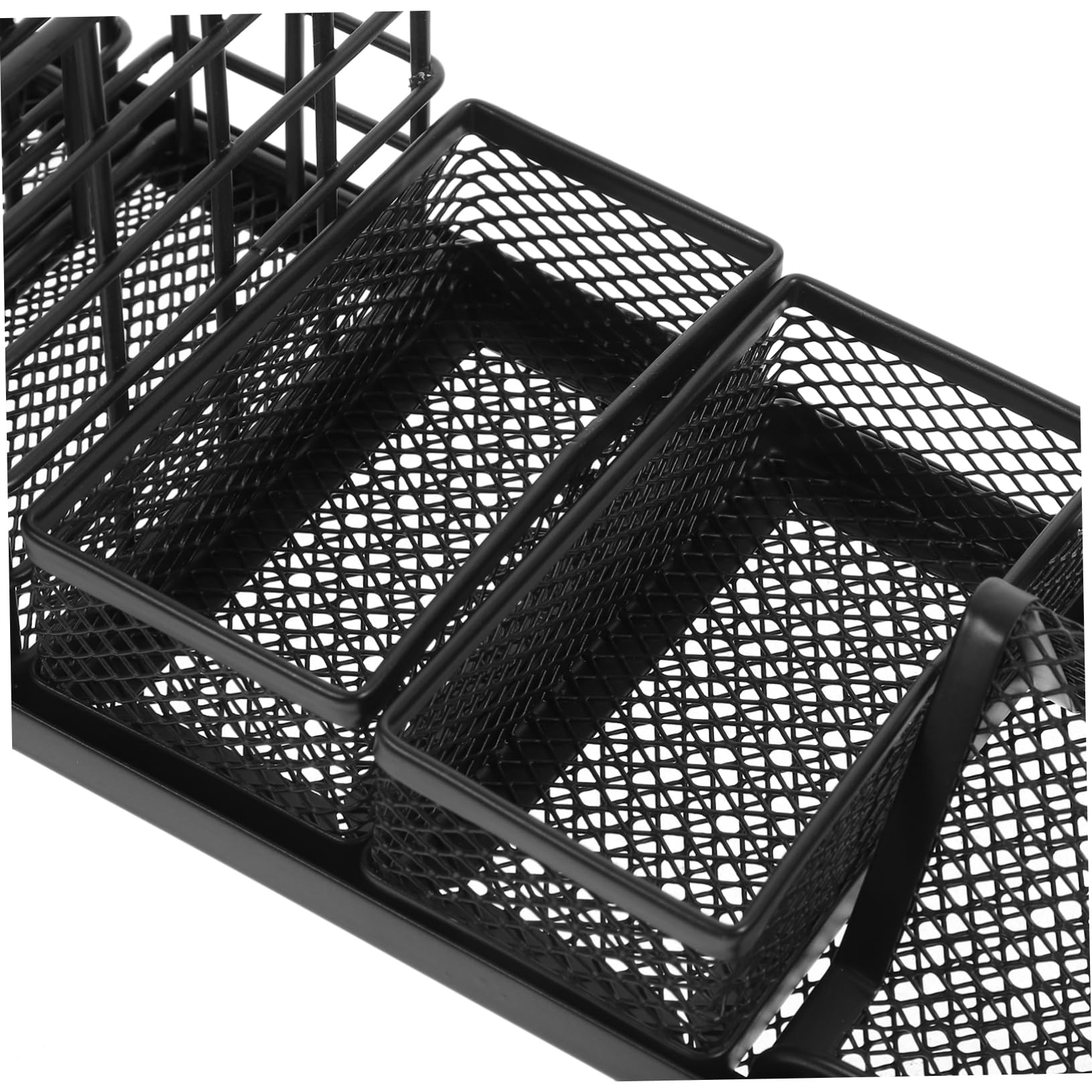Ipetboom Organizer Scrivania Multifunzione Metallo Nero Cosmetici e Cancelleria con Scomparti Multipli per Ufficio e Casa e Facile da