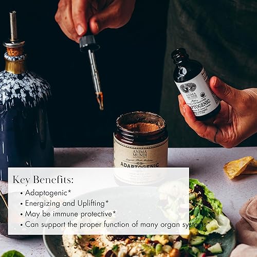 Miniatura 2 de Anima Mundi Apothecary Adaptogenic 7 gotas de hongos con extractos orgánicos de hongos Tintura líquida de apoyo inmunológico con Reishi, melena de