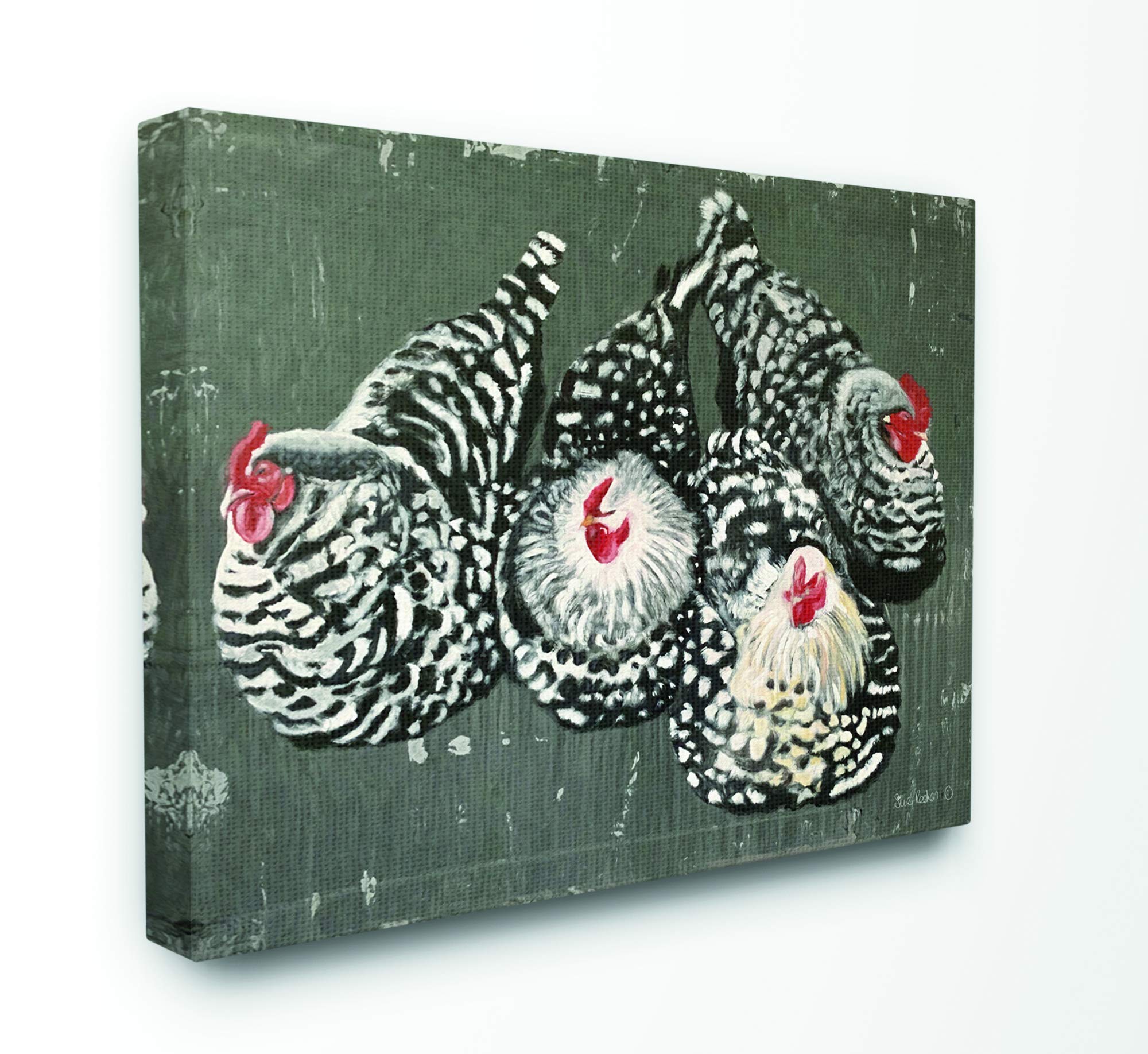 Stupell Industries Chicken Party Farm Animal Painting Canvas Wall Art, 24 x 30, Design by Artist Suzi Redman