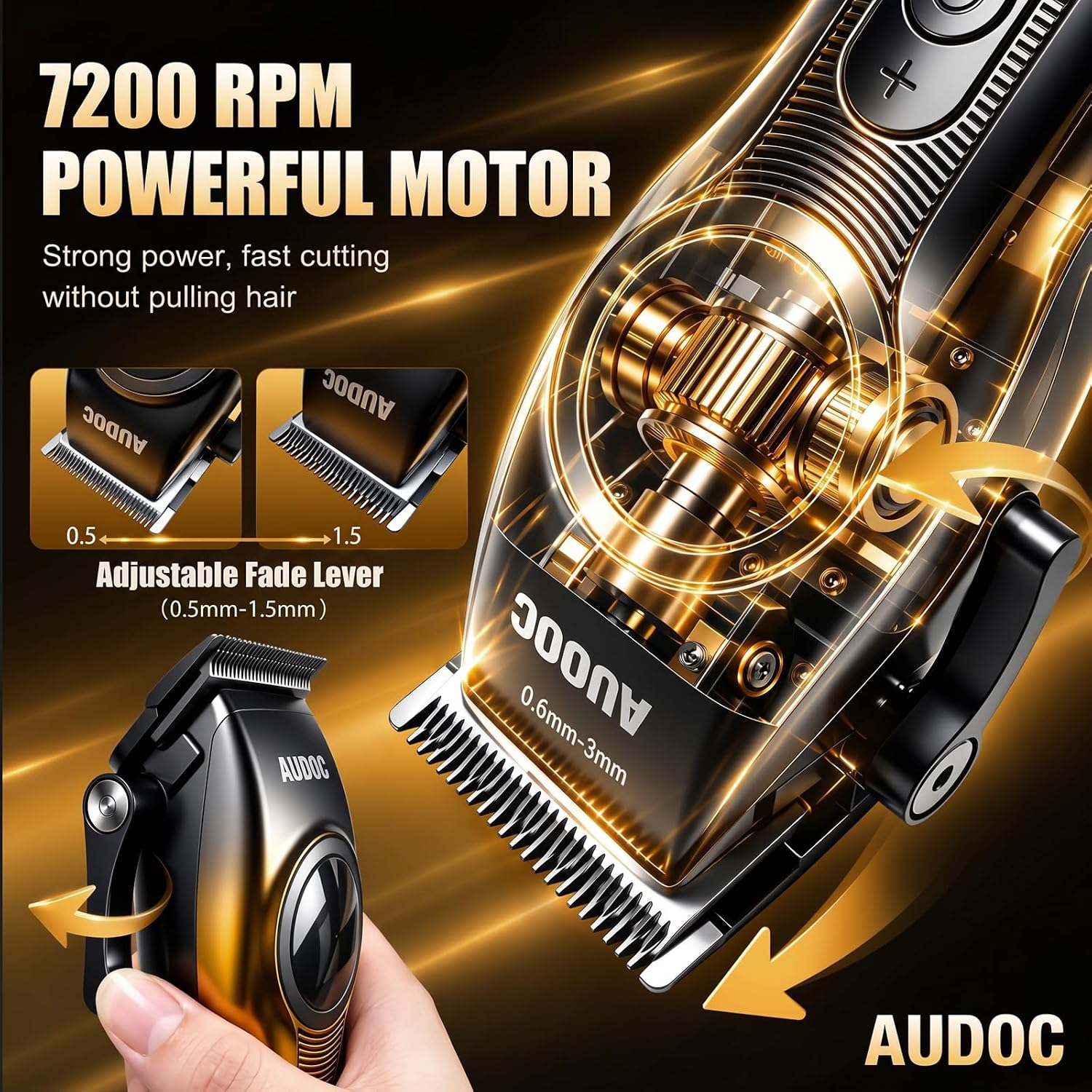 Hair Clippers and Trimmers Set for Men Professional, Gold