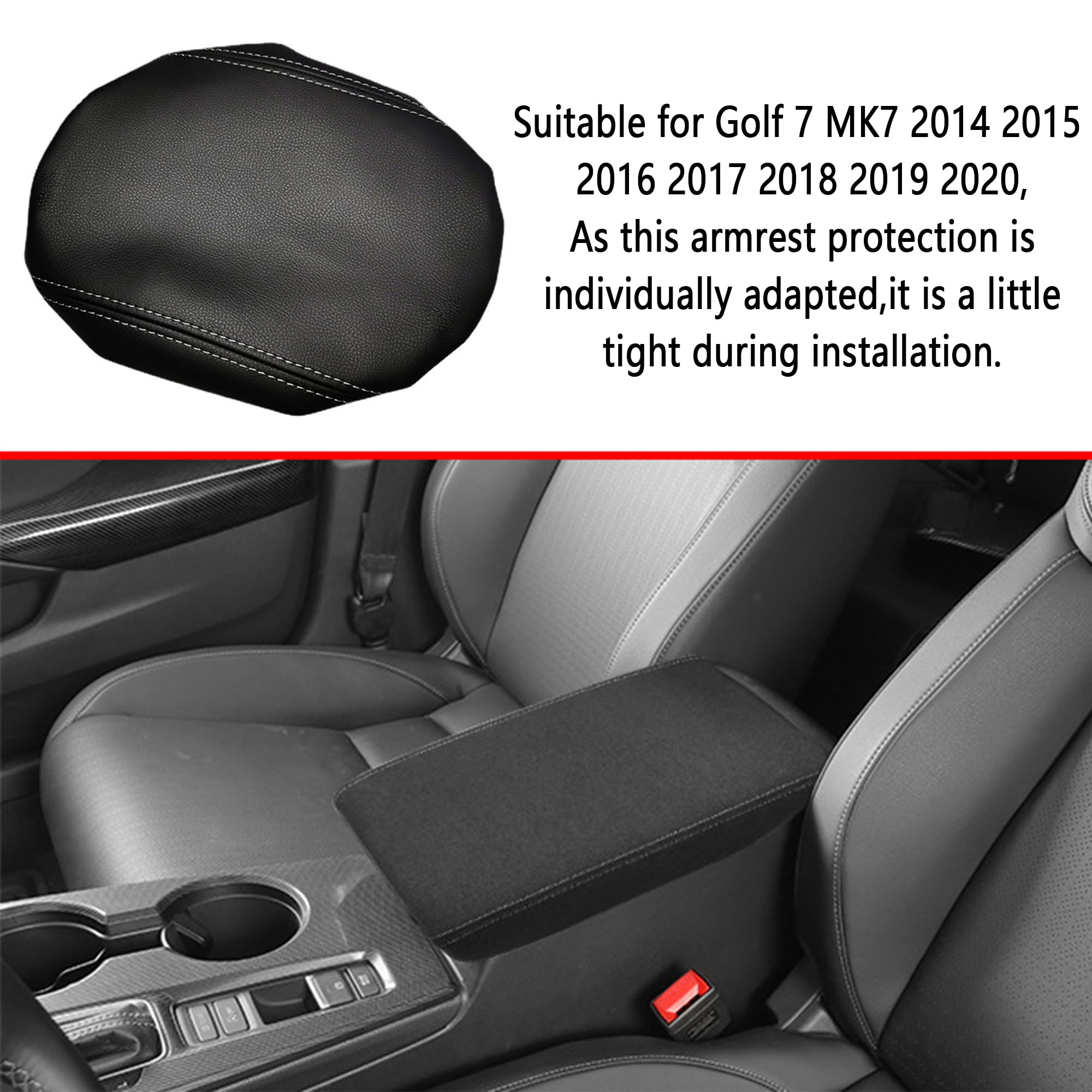 Copri Bracciolo Auto Per Volkswagen Golf 7 - Pelle PU Morbida 2014-2020 - Foto 3