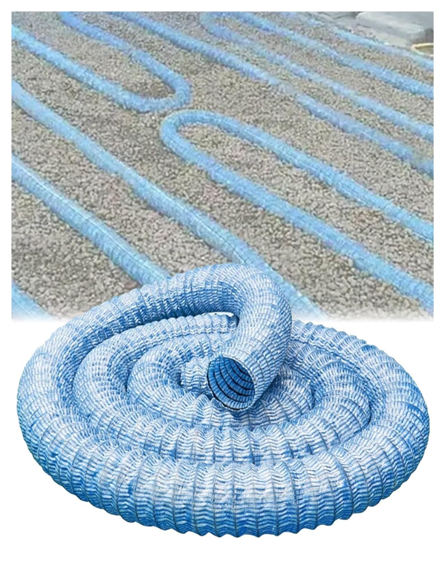 Corrugated Perforated French Drain Pipe, French Drain Pipe Perforated Corrugated Flexible 50mm Multi Sizes Infiltration Drainage(6.6ft)