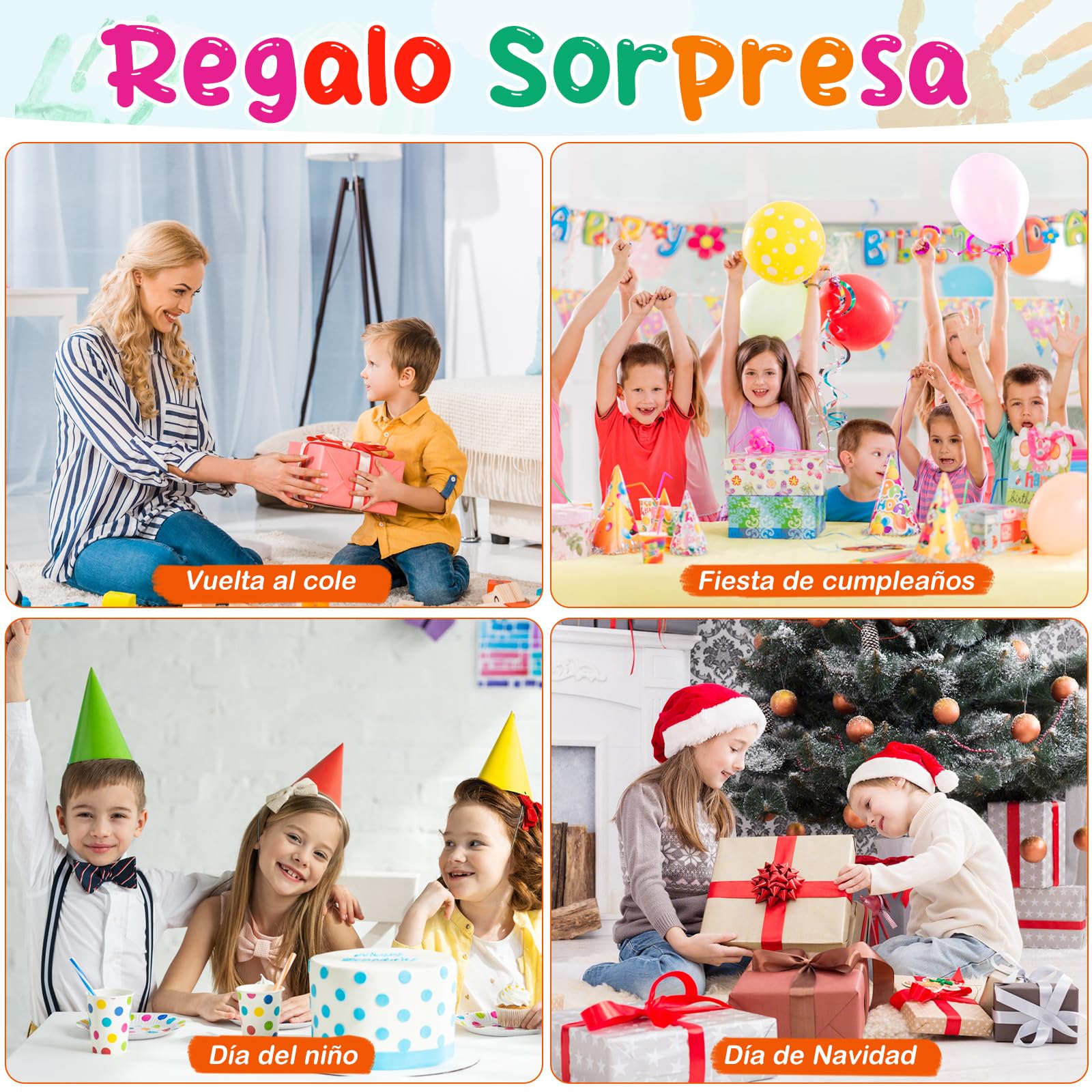 Pintura de Dedos para Niños Con Cabeza de Esponja 8 Colores No Tóxico y Lavable 75 ml/Tubo, Pintura Dedos Adecuado Para Regalos de Educación Infantil, Pintura Hecha a Mano,Regalo Navidad