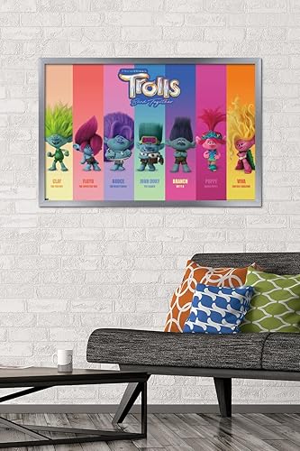 Miniatura 2 de Trends International Trolls Band Together - Póster de pared Perfect Harmony, 22.37 x 34.00 pulgadas, versión enmarcada en plata