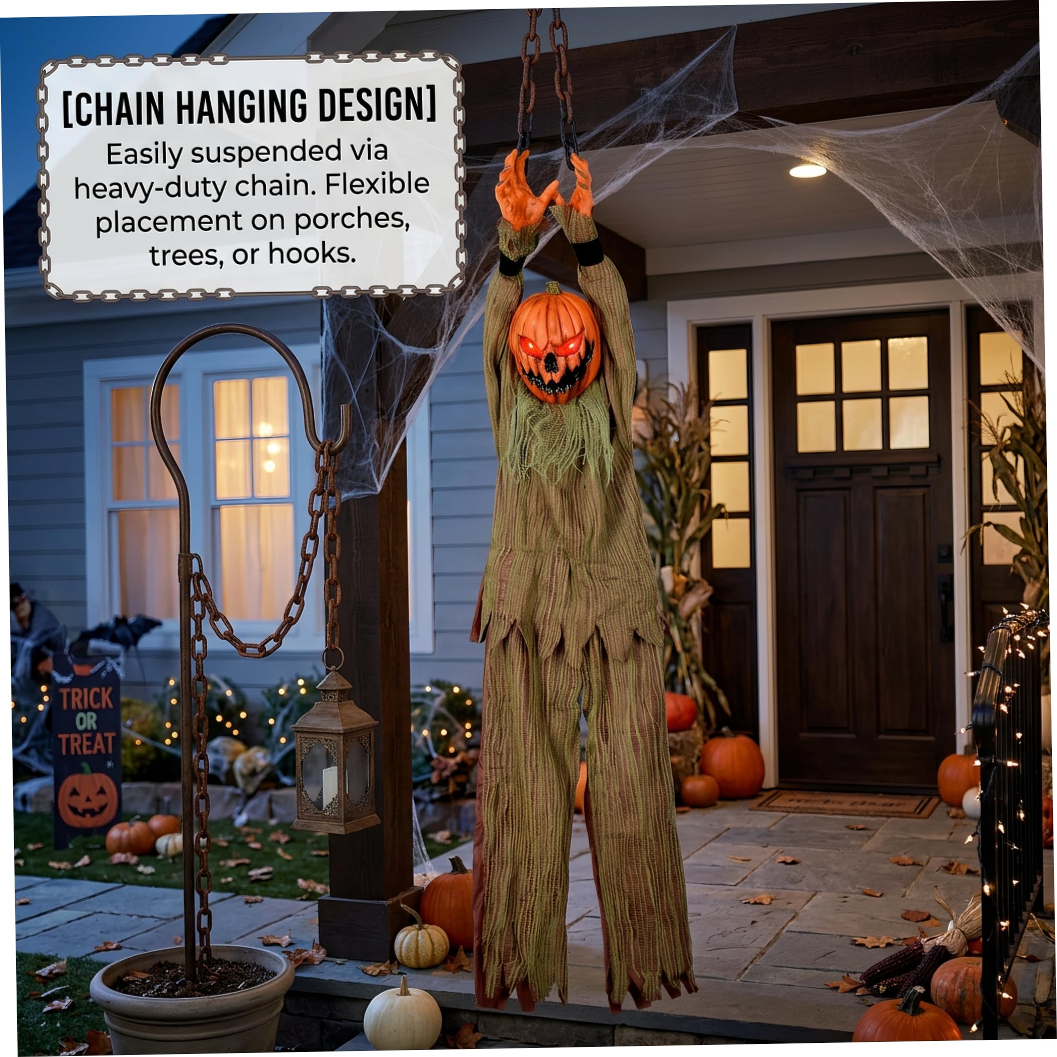 Decorazioni di Halloween attivate dal movimento, suono, luce e vibrazione Fantasma Prop