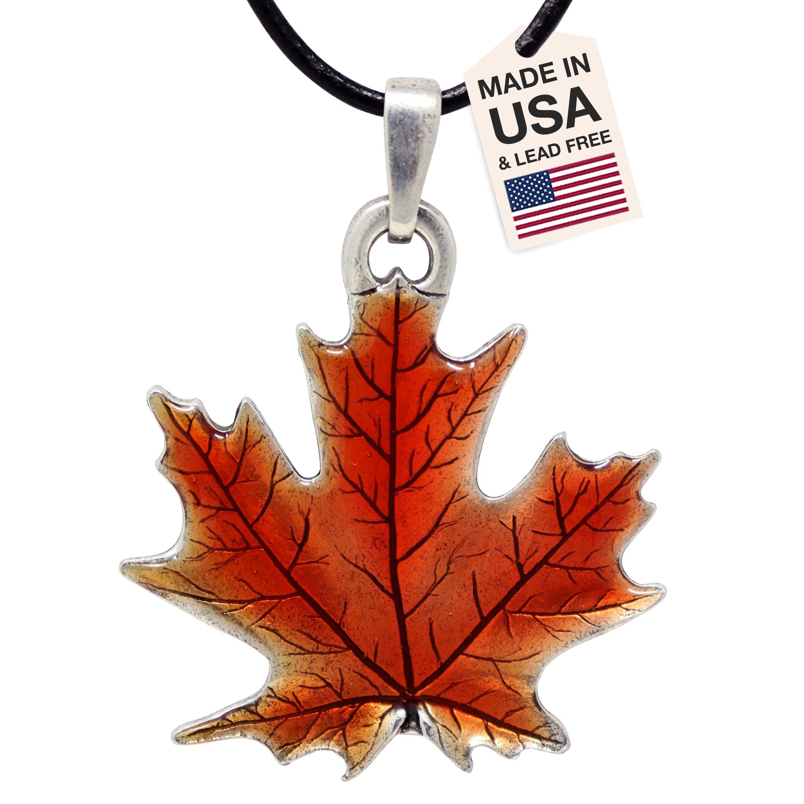 Maple Leaf necklace with cord