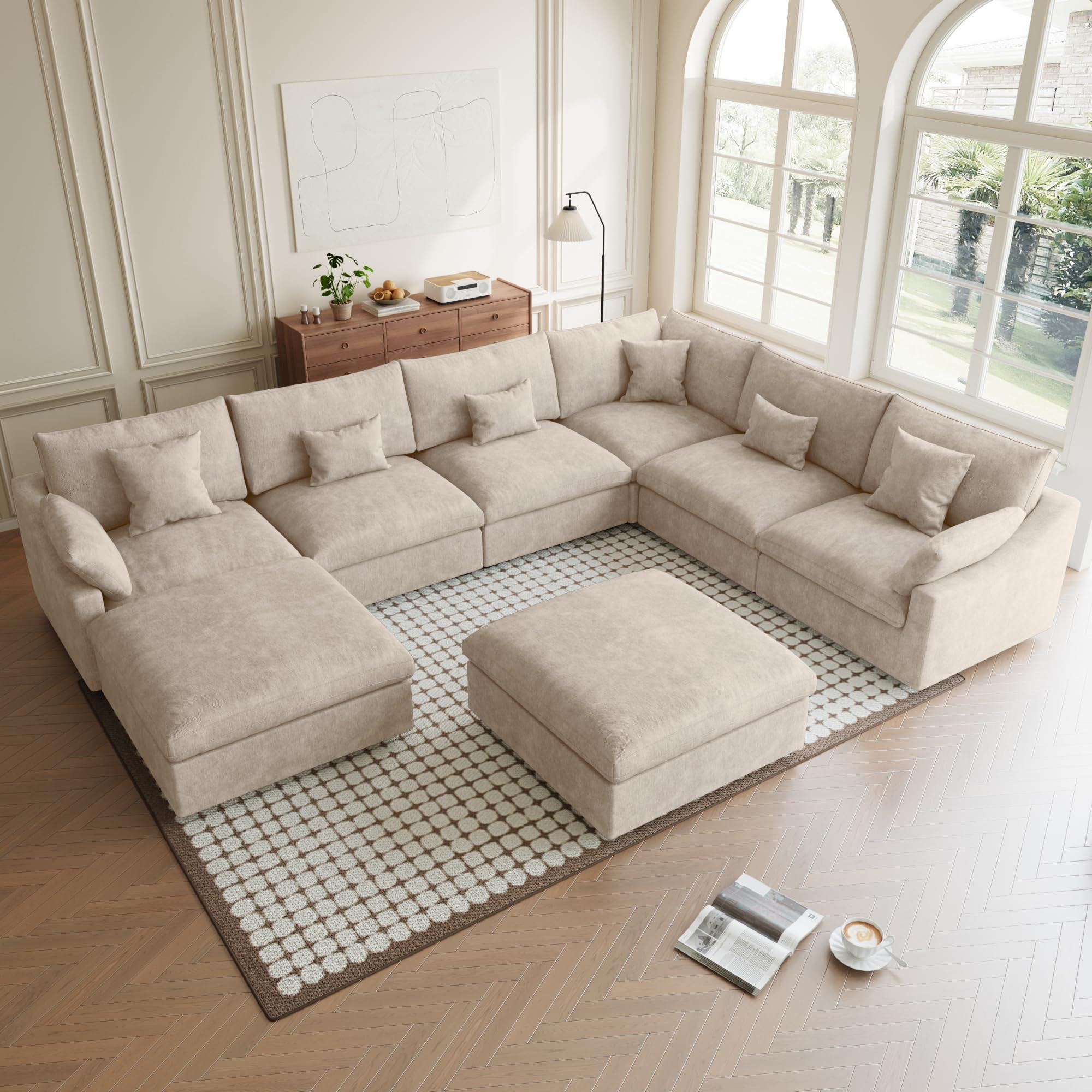 Sdorens Modular Sectional Sofa Cloud Couch 8-Seater U-Shape