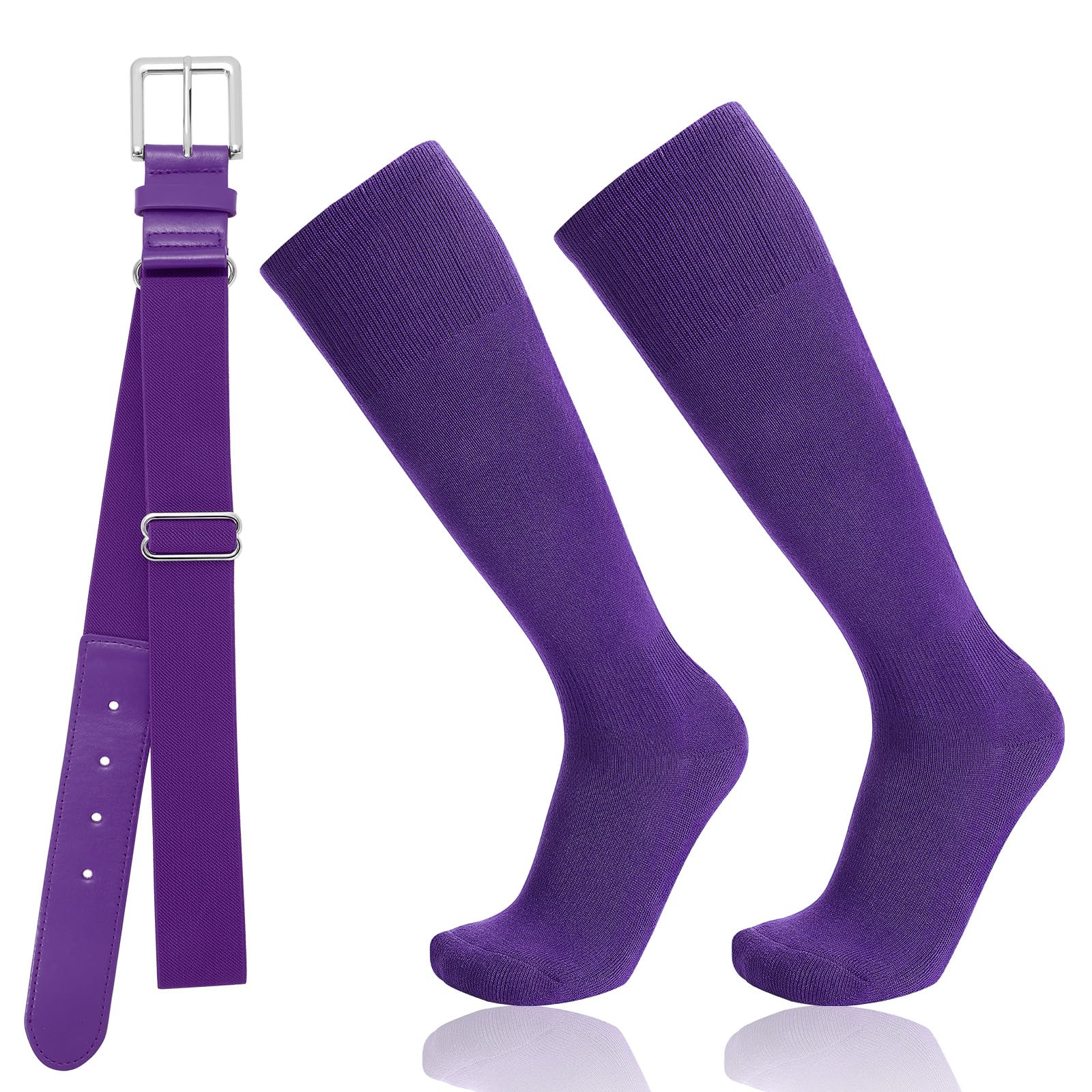 Baseball Socks and Belt Combo for Youth Adult - Softball Socks and Belt for Boys and Girls